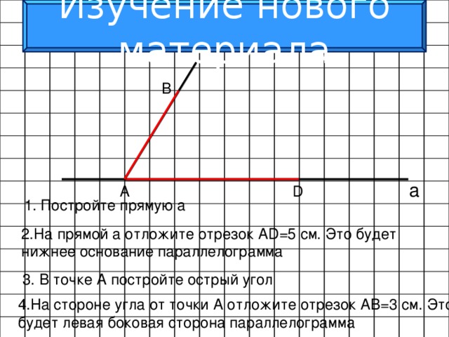 Построить прямую. Построение параллелограмма с помощью циркуля и линейки. Постройте прямую.